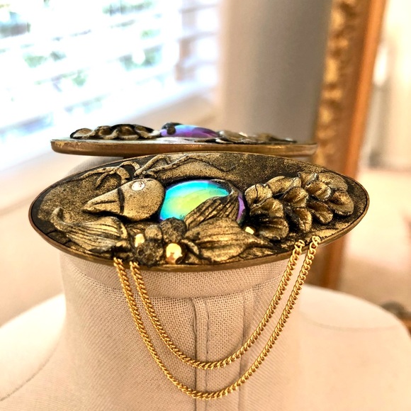 Vintage art nouveau repousse bird brooch pair 🐦🐦 - Picture 4 of 11